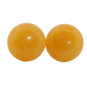 10mm Round Yellow Jade Silver Stud Earrings 10RSSE3